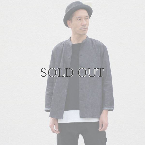 画像19: 麻混デニムマオカラー９分袖 ライト_Jacket【MADE IN JAPAN】『日本製』/ Upscape Audience