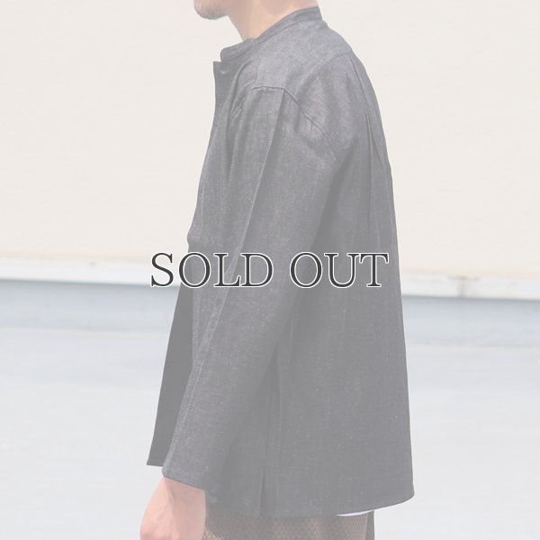 画像6: 麻混デニムマオカラー９分袖 ライト_Jacket【MADE IN JAPAN】『日本製』/ Upscape Audience