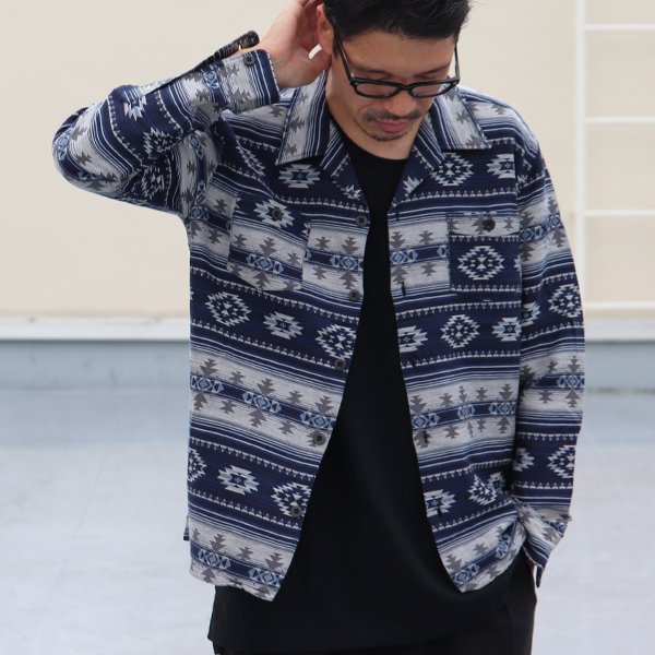 画像9: ネイティブジャガードボーダーオープンカラーライト_Jacket【MADE IN JAPAN】『日本製』/ Upscape Audience