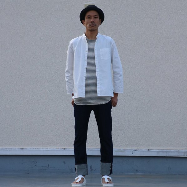 画像16: コットンギャバジンスタンドスモールカラー9分袖 シャツジャケット【MADE IN JAPAN】『日本製』/ Upscape Audience