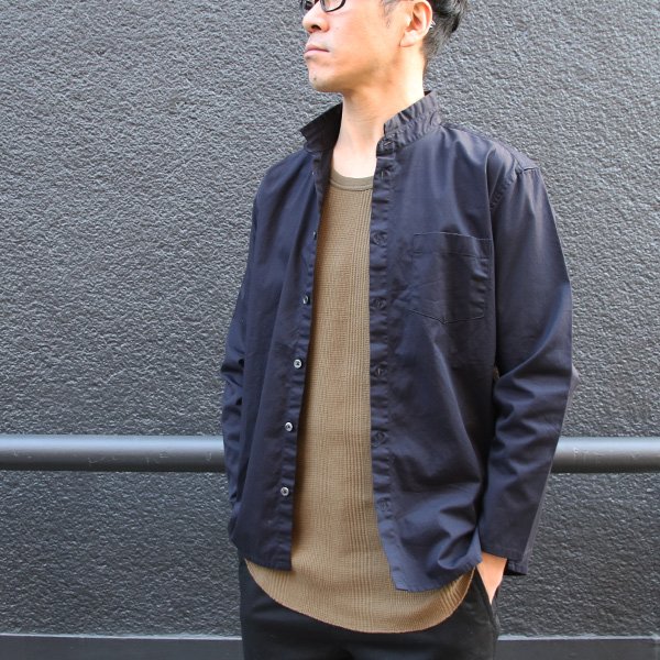 画像14: コットンギャバジンスタンドスモールカラー9分袖 シャツジャケット【MADE IN JAPAN】『日本製』/ Upscape Audience