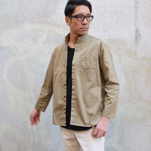 画像15: コットンギャバジンスタンドスモールカラー9分袖 シャツジャケット【MADE IN JAPAN】『日本製』/ Upscape Audience