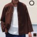 画像1: コットンギャバジンスタンドスモールカラー9分袖 シャツジャケット【MADE IN JAPAN】『日本製』/ Upscape Audience (1)