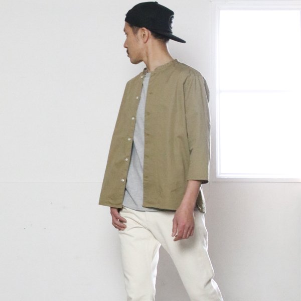 画像16: 【RE PRICE / 価格改定】コットンギャバジン マオカラー 七分袖 シャツジャケット【MADE IN JAPAN】『日本製』/ Upscape Audience