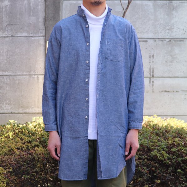 画像14: 【RE PRICE/価格改定】コットンリネンダンガリー ローマシャツコート【MADE IN JAPAN】『日本製』/ Upscape Audience