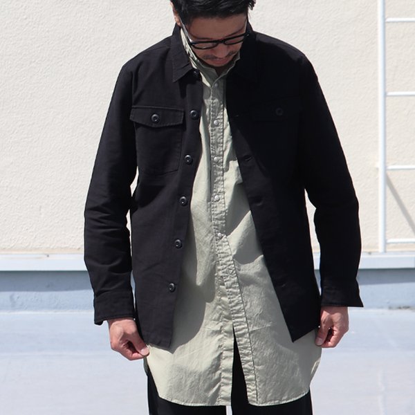 画像3: パウダースノーバックサテン ユーティリティシャツジャケット【MADE IN JAPAN】『日本製』 / Upscape Audience