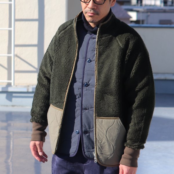 画像4: 【Lanificio Becagli(ベッカリー)】トスカーナボア NL ARMY スタンドブルゾン【MADE IN JAPAN】『日本製』【送料無料】/ Upscape Audience