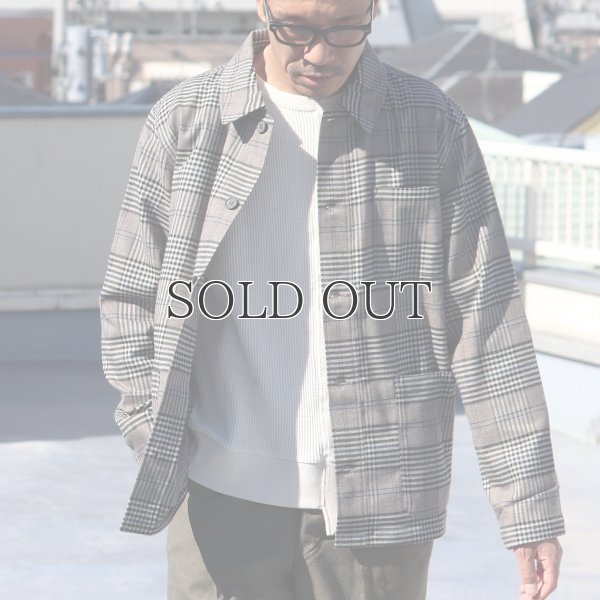 画像3: ギャバジンストレッチ チェック柄 カバーオールJKT『日本製』  / Upscape Audience