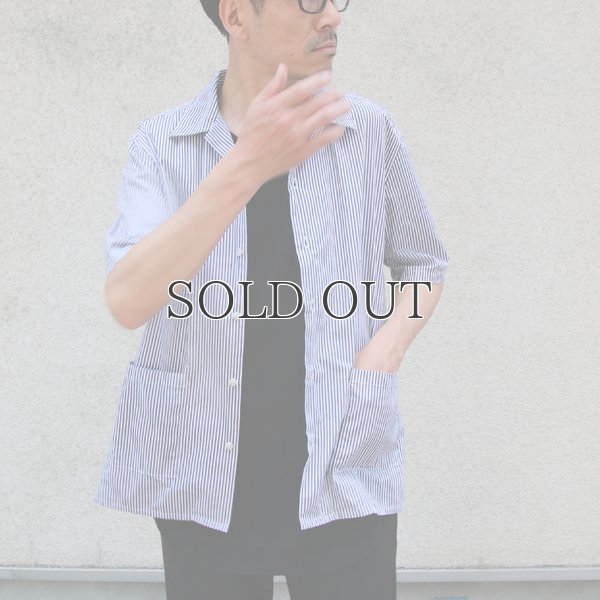 画像3: シルクライク ブロードストライプ オープンカラーシャツJKT『日本製』/ Upscape Audience