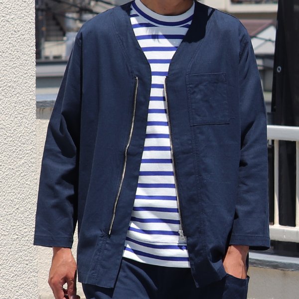 画像3: 【RE PRICE / 価格改定】ソフトリネンキャンバス ARMY ZIP 9分袖 ジャケット『日本製』/ Upscape Audience