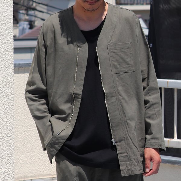 画像2: 【RE PRICE / 価格改定】ソフトリネンキャンバス ARMY ZIP 9分袖 ジャケット『日本製』/ Upscape Audience