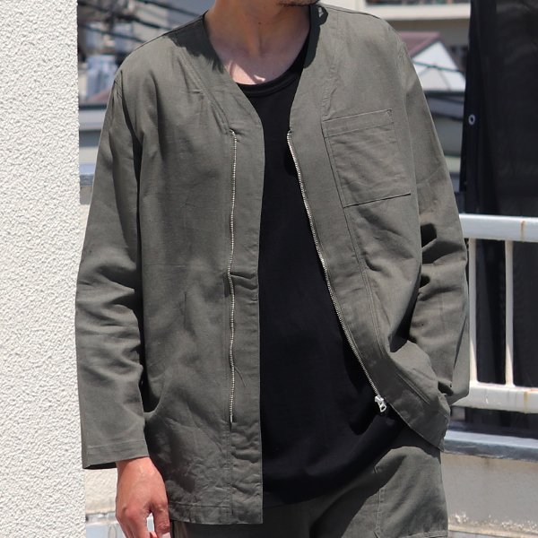 画像3: 【RE PRICE / 価格改定】ソフトリネンキャンバス ARMY ZIP 9分袖 ジャケット『日本製』/ Upscape Audience