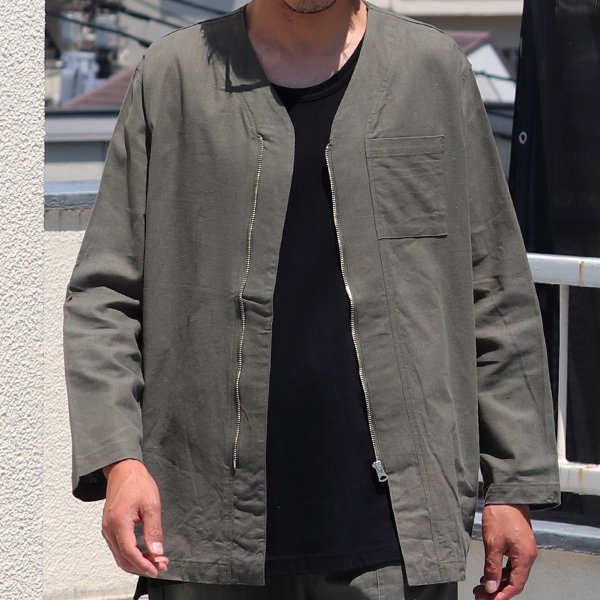 画像4: 【RE PRICE / 価格改定】ソフトリネンキャンバス ARMY ZIP 9分袖 ジャケット『日本製』/ Upscape Audience