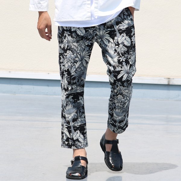 画像4: 【RE PRICE / 価格改定】綿麻キャンバスジャングルアロハプリント9分丈スラックス【MADE IN JAPAN】『日本製』/ Upscape Audience