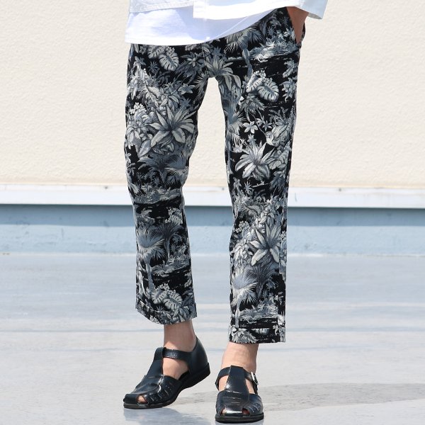 画像5: 【RE PRICE / 価格改定】綿麻キャンバスジャングルアロハプリント9分丈スラックス【MADE IN JAPAN】『日本製』/ Upscape Audience