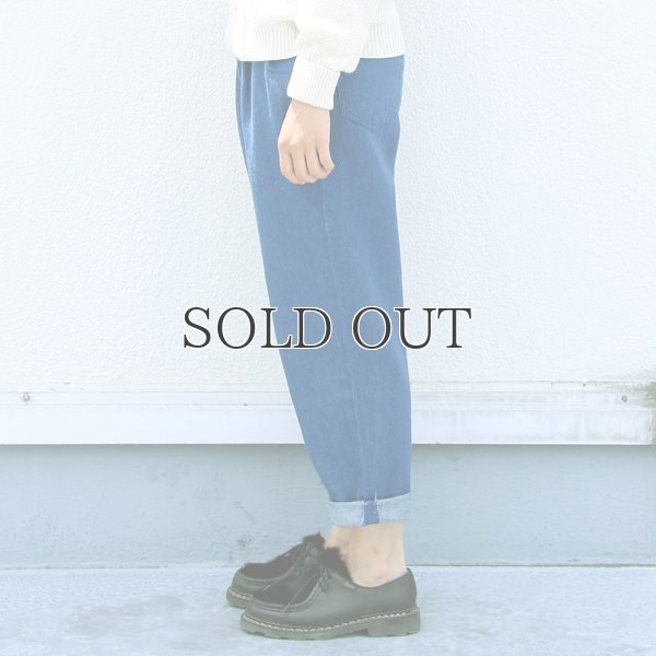 画像3: 麻混デニムワイド2タックアンクルパンツ [Lady's] 【MADE IN JAPAN】『日本製』 / Upscape Audience
