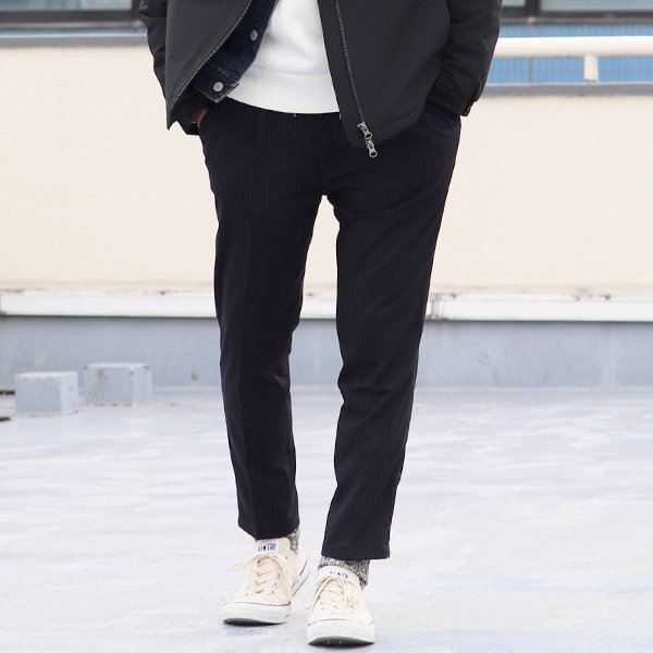 画像4: 【RE PRICE/価格改定】サマーウール調ツイルストレッチ2タックイージーアンクルパンツ【MADE IN JAPAN】『日本製』/ Upscape Audience