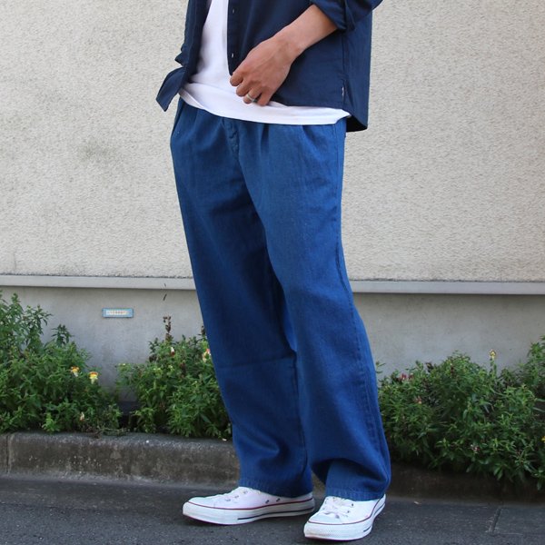 画像11: 【RE PRICE / 価格改定】麻混デニムイージーワイドインステップパンツ【MADE IN JAPAN】『日本製』/ Upscape Audience