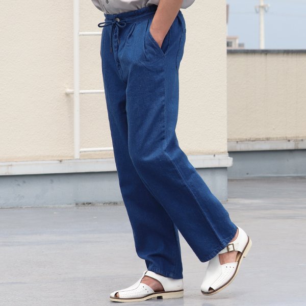 画像5: 【RE PRICE / 価格改定】麻混デニムイージーワイドインステップパンツ【MADE IN JAPAN】『日本製』/ Upscape Audience