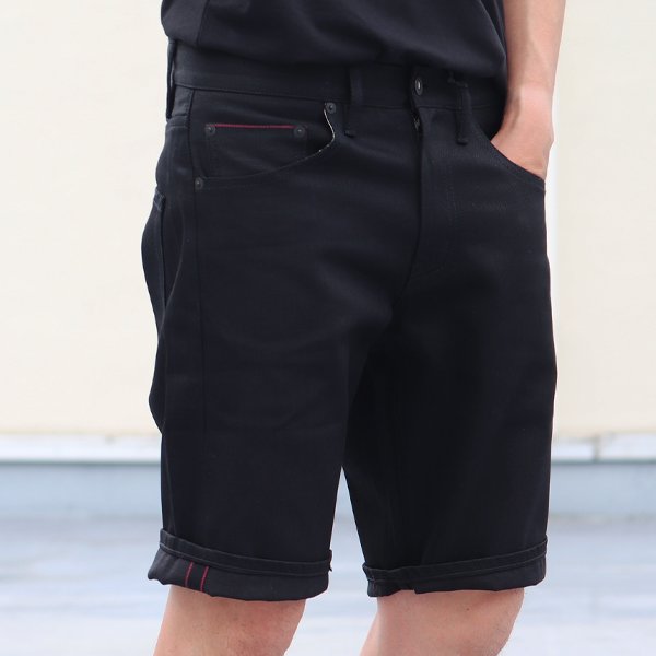 画像3: 【RE PRICE/価格改定】赤耳（セルヴィッチ）ブラックデニムショートパンツ 【MADE IN JAPAN】『日本製』 / Upscape Audience