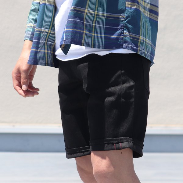 画像13: 【RE PRICE/価格改定】赤耳（セルヴィッチ）ブラックデニムショートパンツ 【MADE IN JAPAN】『日本製』 / Upscape Audience