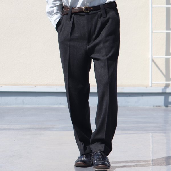 画像6: 610gウールメルトン1タックトラウザーズパンツ【送料無料】Audience