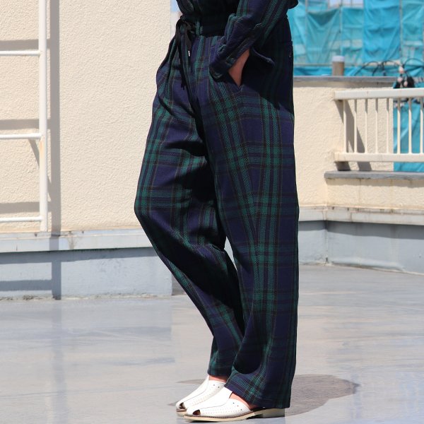 画像3: 10/2 ヘヴィツイル ヴィンテージチェック 2タック ワイド イージーパンツ【MADE IN JAPAN】『日本製』【送料無料】/ Upscape Audience