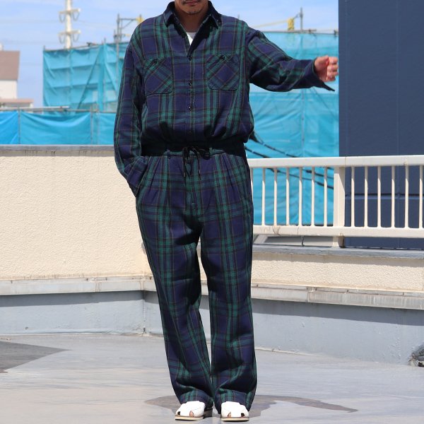 画像4: 10/2 ヘヴィツイル ヴィンテージチェック 2タック ワイド イージーパンツ【MADE IN JAPAN】『日本製』【送料無料】/ Upscape Audience