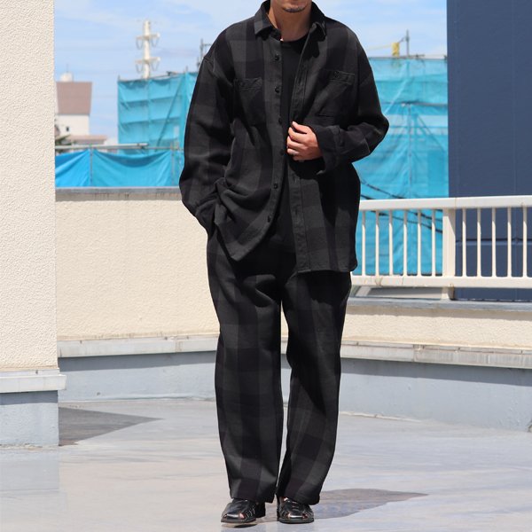 画像9: 10/2 ヘヴィツイル ヴィンテージチェック 2タック ワイド イージーパンツ【MADE IN JAPAN】『日本製』【送料無料】/ Upscape Audience