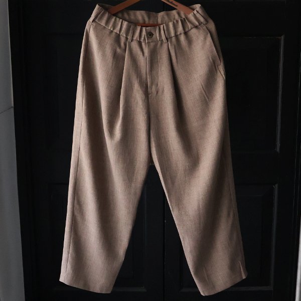 画像12: Naturemier™️（ナチュレミア）TECH リネンライク メランジクロス 1タック ワイド イージーパンツ【MADE IN JAPAN】『日本製』/ Upscape Audience