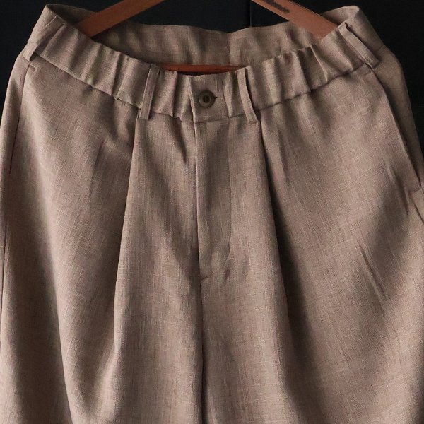 画像16: Naturemier™️（ナチュレミア）TECH リネンライク メランジクロス 1タック ワイド イージーパンツ【MADE IN JAPAN】『日本製』/ Upscape Audience