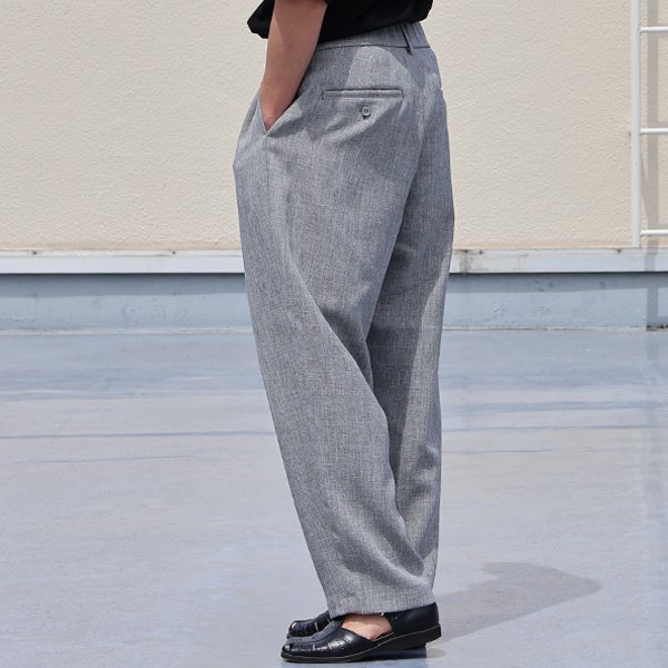 画像6: Naturemier™️（ナチュレミア）TECH リネンライク メランジクロス 1タック ワイド イージーパンツ【MADE IN JAPAN】『日本製』/ Upscape Audience