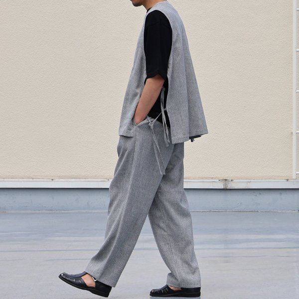 画像7: Naturemier™️（ナチュレミア）TECH リネンライク メランジクロス 1タック ワイド イージーパンツ【MADE IN JAPAN】『日本製』/ Upscape Audience