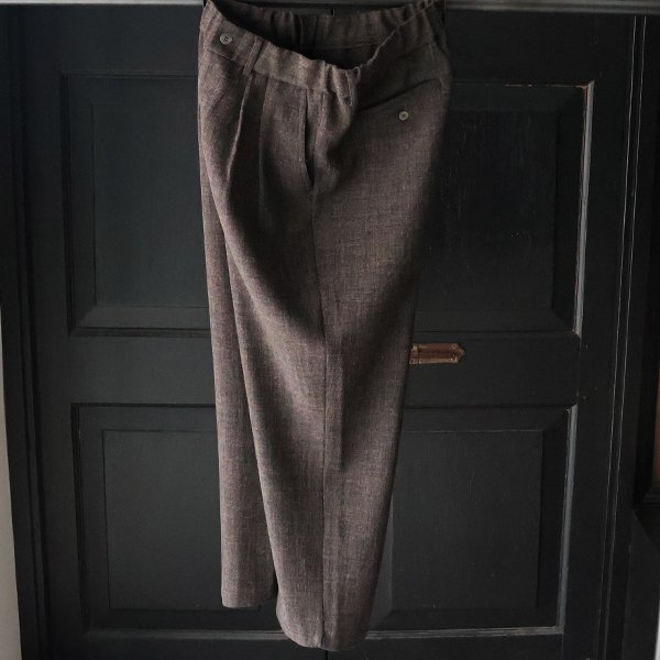 画像13: Naturemier TM (ナチュレミア) TECH リネンライク メランジツイル 2タック ワイド イージーパンツ【MADE IN JAPAN】『日本製』【送料無料】/ Upscape Audience