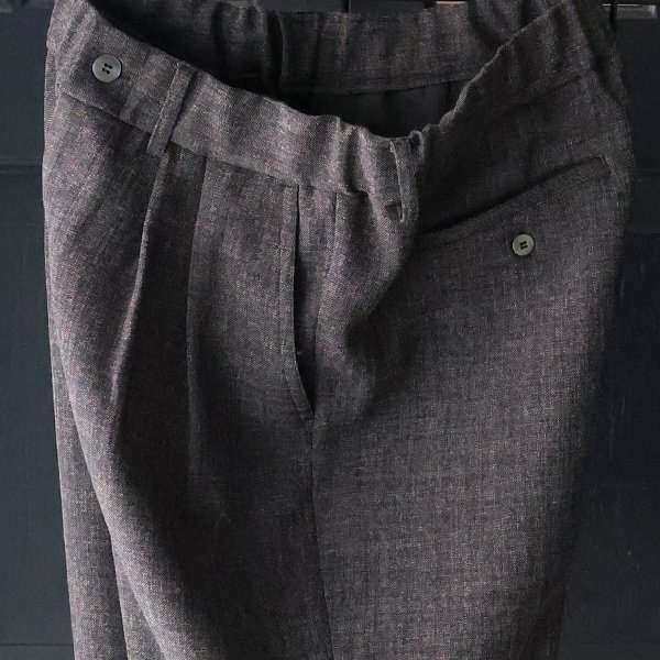 画像17: Naturemier TM (ナチュレミア) TECH リネンライク メランジツイル 2タック ワイド イージーパンツ【MADE IN JAPAN】『日本製』【送料無料】/ Upscape Audience