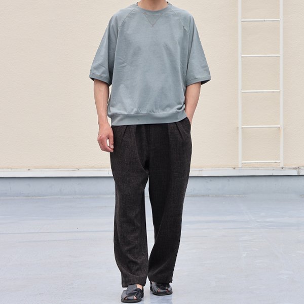 画像12: Naturemier TM (ナチュレミア) TECH リネンライク メランジツイル 2タック ワイド イージーパンツ【MADE IN JAPAN】『日本製』【送料無料】/ Upscape Audience