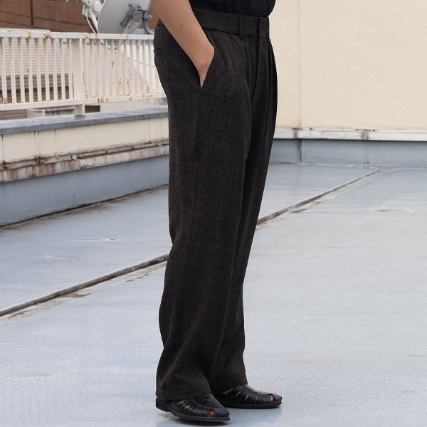 画像8: Naturemier TM (ナチュレミア) TECH リネンライク メランジツイル 2タック ワイド イージーパンツ【MADE IN JAPAN】『日本製』【送料無料】/ Upscape Audience