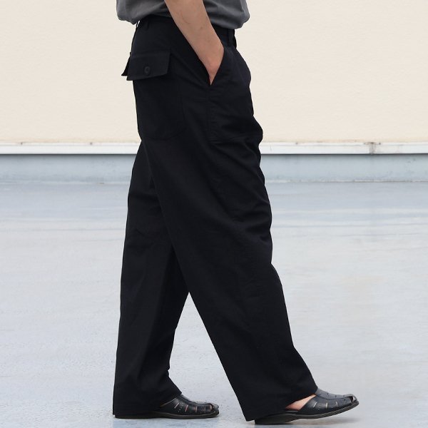 画像4: 綿麻ビンテージキャンバス 1タックベイカー カーヴド イージーパンツ 【送料無料】/Audience