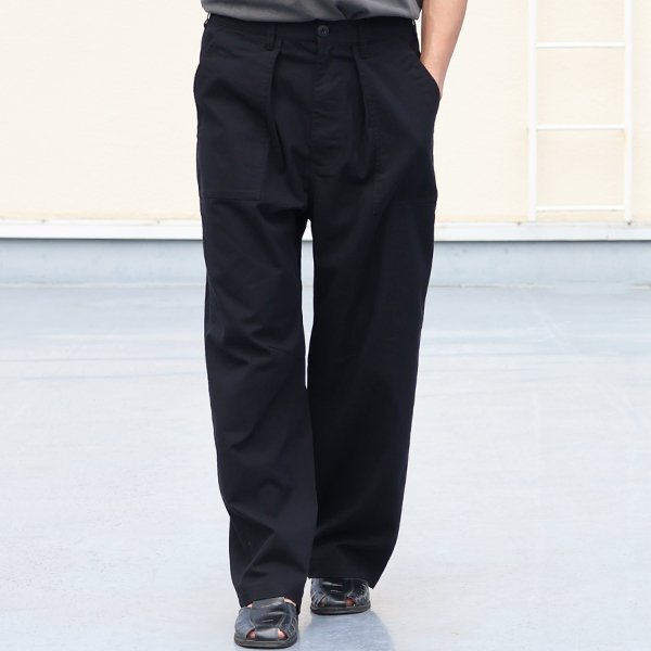 画像3: 綿麻ビンテージキャンバス 1タックベイカー カーヴド イージーパンツ 【送料無料】/Audience