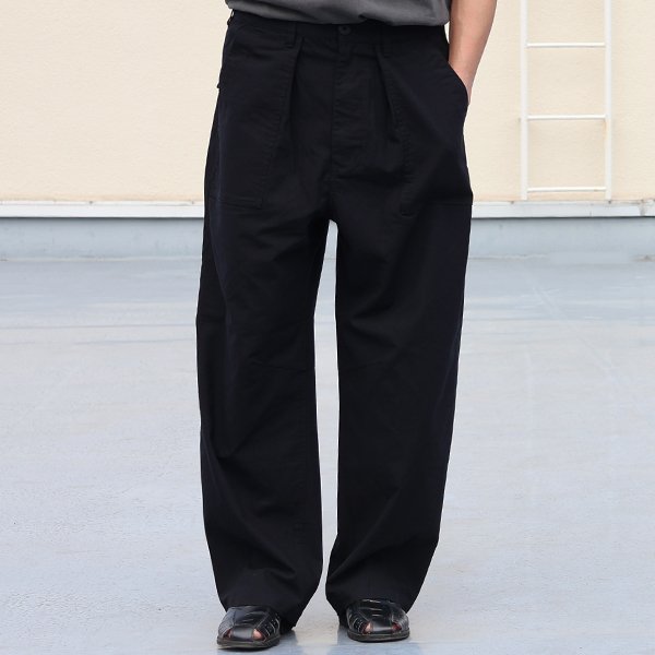 画像10: 綿麻ビンテージキャンバス 1タックベイカー カーヴド イージーパンツ 【送料無料】/Audience