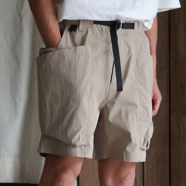 画像2: 綿ナイロンキャンバス サイドドローコード ビックポケット カーゴ イージーショーツ /Audience