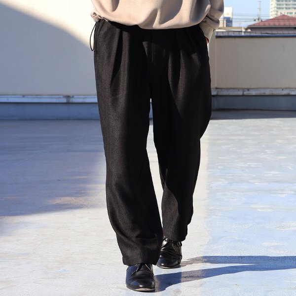 画像3: LANATEC® (ラナテック) TECH メランジヘリンボンツィード 2タック イージー ワイドパンツ【MADE IN JAPAN】『日本製』【送料無料】/ Upscape Audience