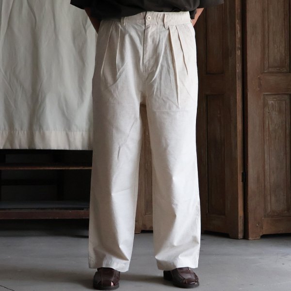 画像15: 綿麻ビンテージキャンバス 2タック ワイド テーパード イージーパンツ 【送料無料】/Audience