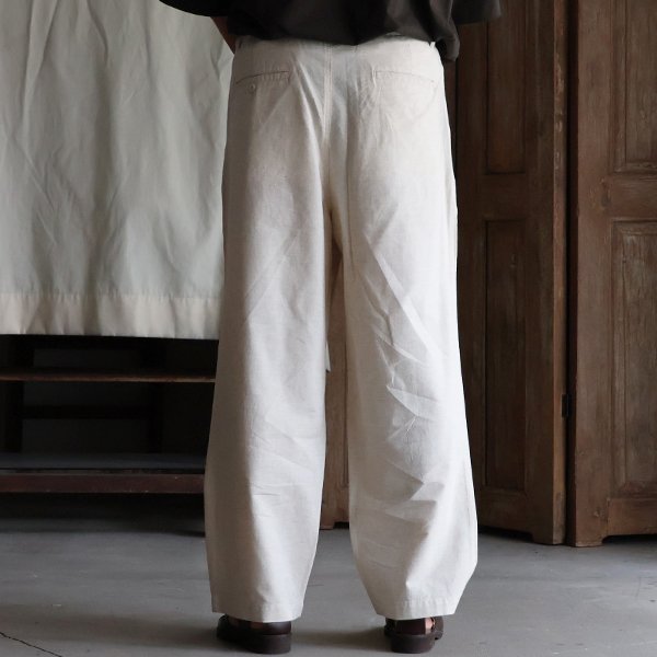 画像17: 綿麻ビンテージキャンバス 2タック ワイド テーパード イージーパンツ 【送料無料】/Audience