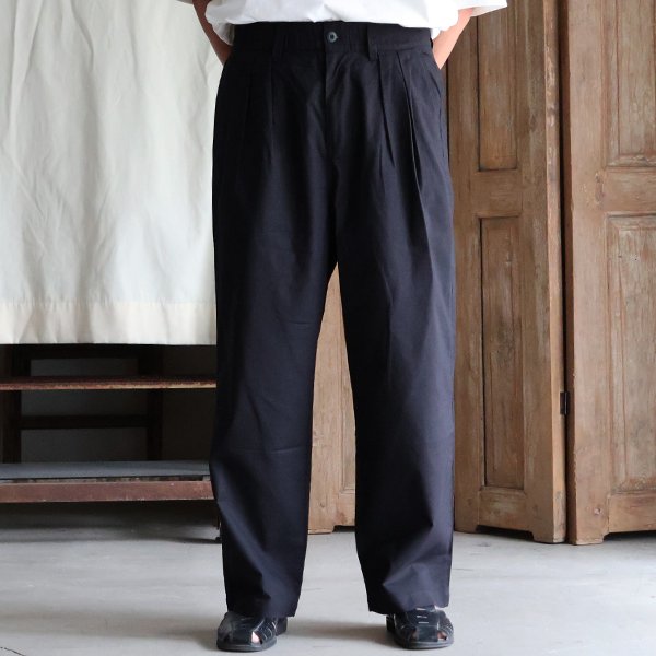 画像12: 綿麻ビンテージキャンバス 2タック ワイド テーパード イージーパンツ 【送料無料】/Audience