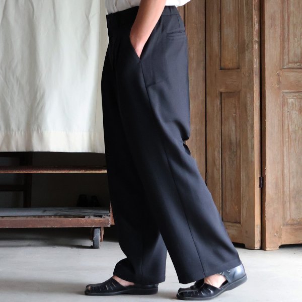 画像4: LANATEC® (ラナテック) TECH ウールライクツイル 2タック ワイドストレート イージーパンツ【MADE IN JAPAN】『日本製』【送料無料】/ Upscape Audience