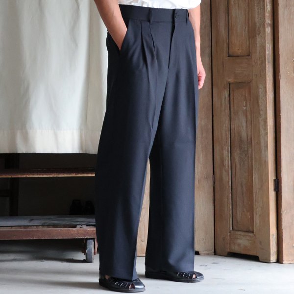 画像8: LANATEC® (ラナテック) TECH ウールライクツイル 2タック ワイドストレート イージーパンツ【MADE IN JAPAN】『日本製』【送料無料】/ Upscape Audience
