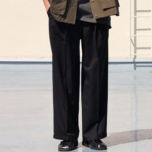 画像3: LANATEC® (ラナテック) TECH ウールライクツイル 2タック ワイドストレート イージーパンツ【MADE IN JAPAN】『日本製』【送料無料】/ Upscape Audience