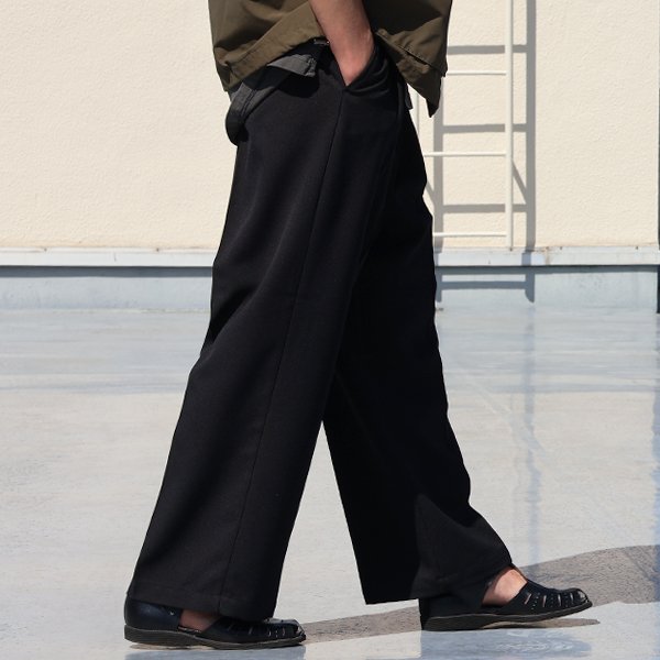 画像5: LANATEC® (ラナテック) TECH ウールライクツイル 2タック ワイドストレート イージーパンツ【MADE IN JAPAN】『日本製』【送料無料】/ Upscape Audience