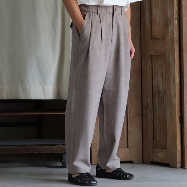 画像2: Reflax®(リフラクス) TECH リネンライクキャンバス 2タック ペグトップ ワイドテーパード イージーパンツ【MADE IN JAPAN】『日本製』/ Upscape Audience